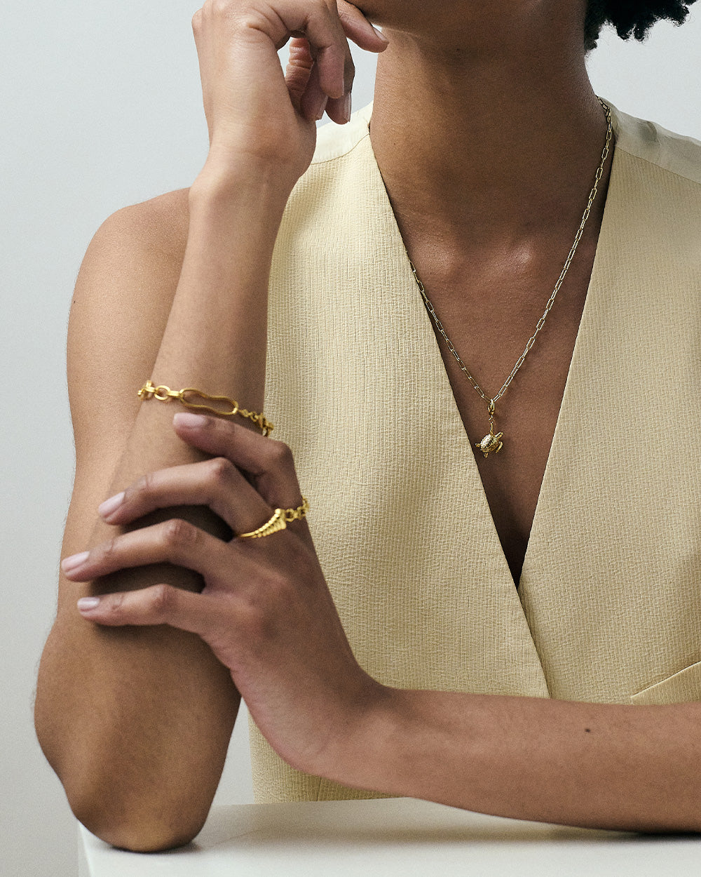 Astley Clarke Paperclip Chain Necklace 18ct Gold Vermeil