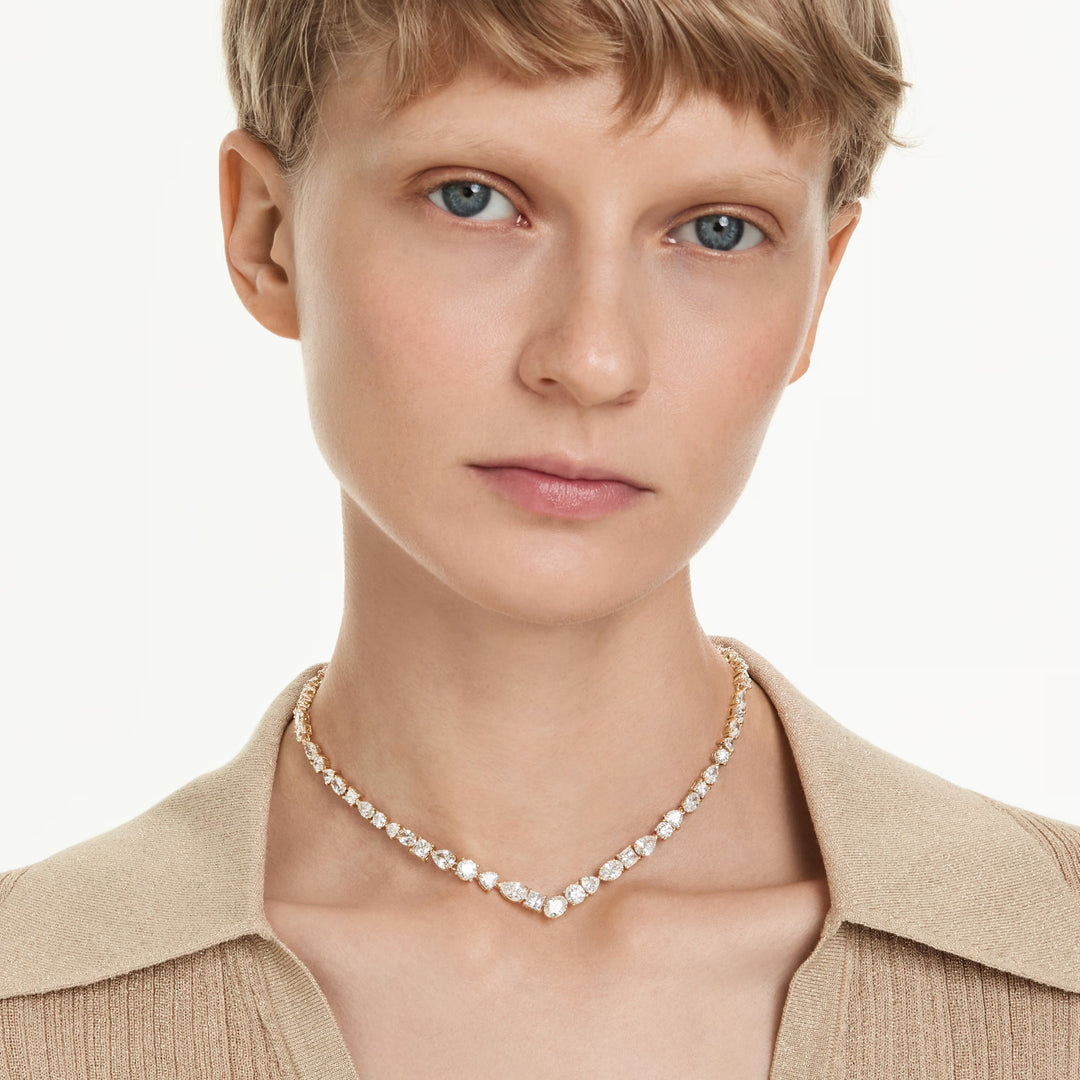 Swarovski Gold Mesmera Mixed Cut Necklace
