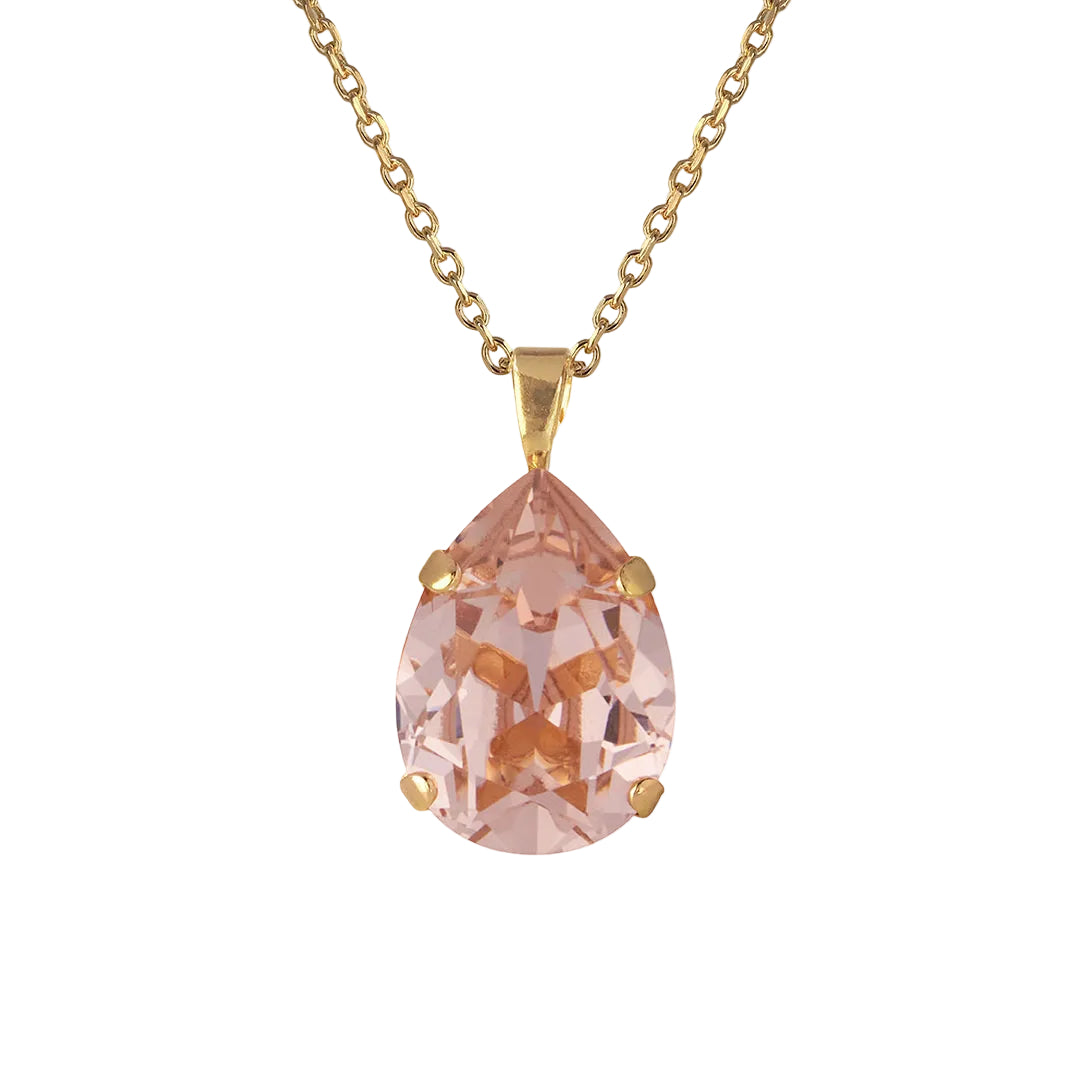 Caroline Svedbom Mini Drop Necklace Vintage Rose Crystal