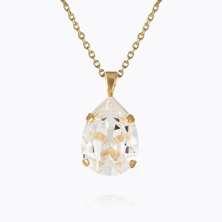 Caroline Svedbom Gold Mini Drop Crystal Necklace