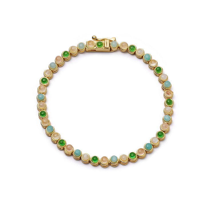 Daisy London Mixed Gemstone Tennis Bracelet 18ct Gold Plate