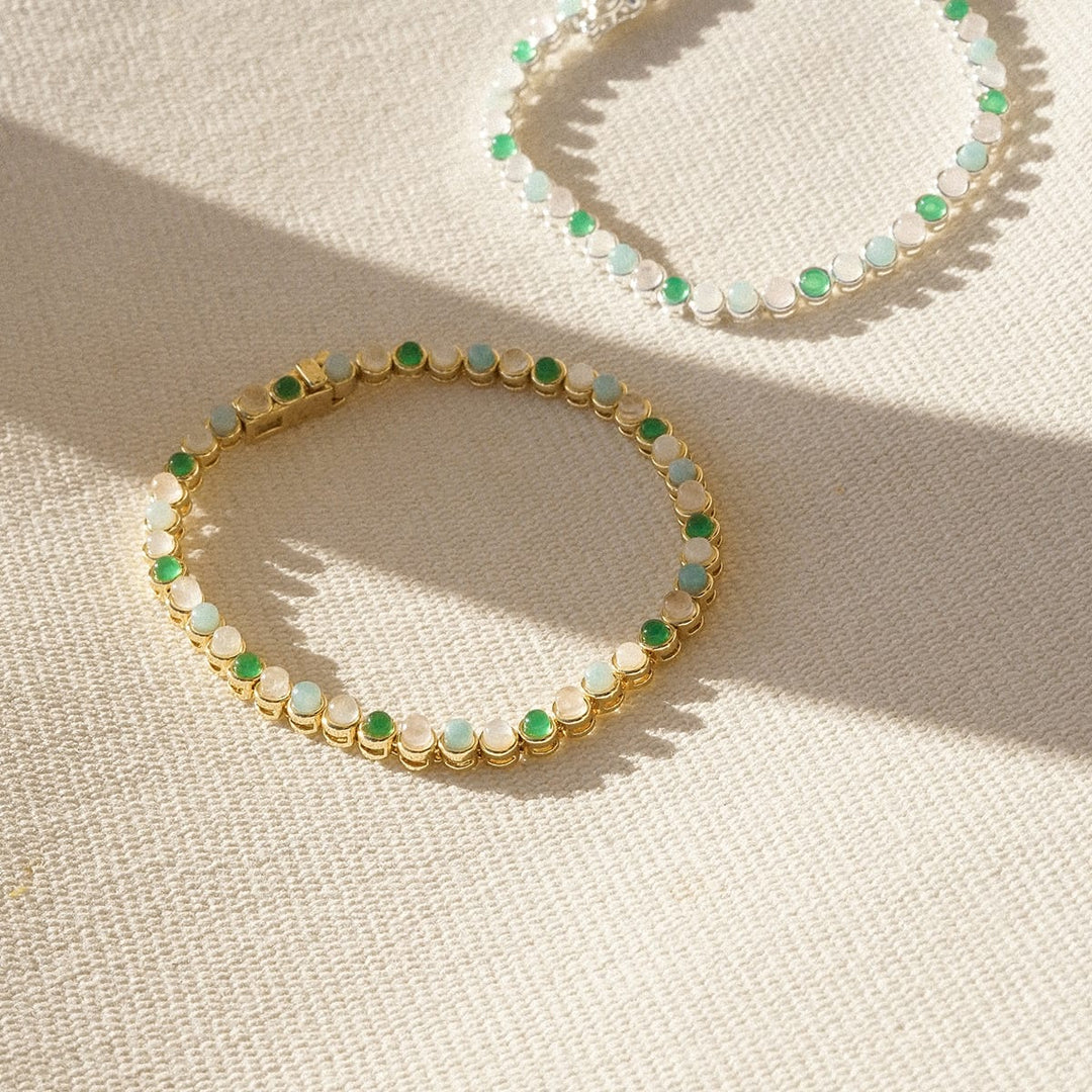 Daisy London Mixed Gemstone Tennis Bracelet 18ct Gold Plate
