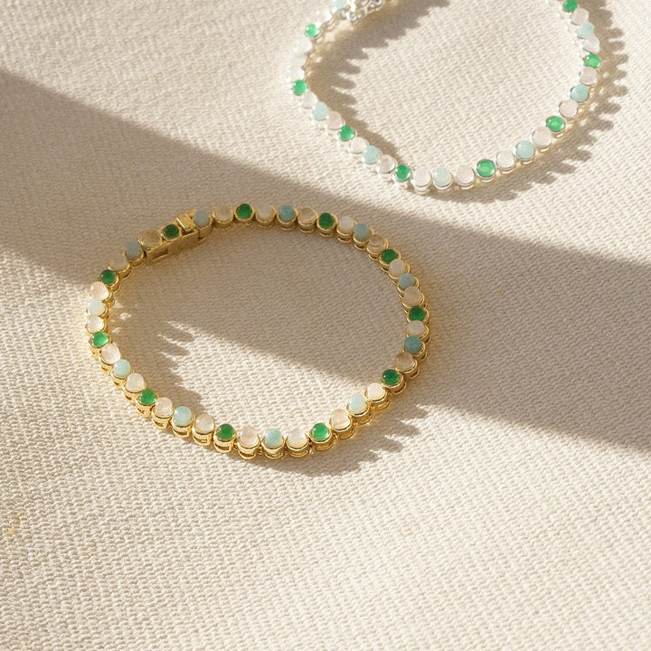Daisy London Mixed Gemstone Tennis Bracelet 18ct Gold Plate