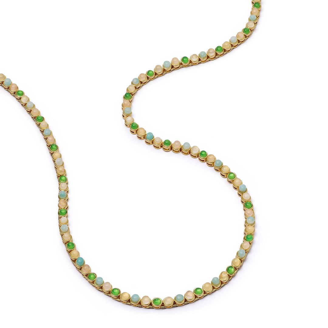 Daisy London Mixed Gemstone Tennis Necklace 18ct Gold Plate