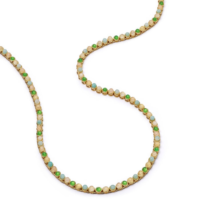 Daisy London Mixed Gemstone Tennis Necklace 18ct Gold Plate