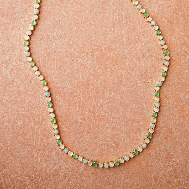 Daisy London Mixed Gemstone Tennis Necklace 18ct Gold Plate