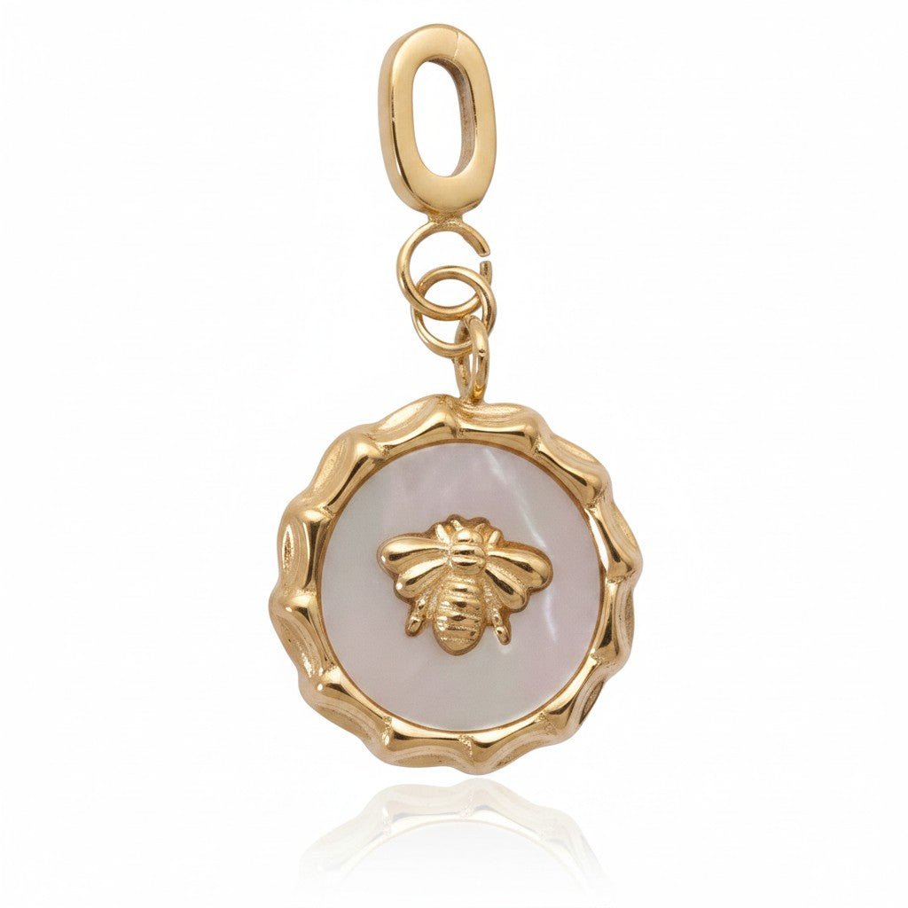 Mococo Bee Mother of Pearl Clip-On Charm - MococoMococoMOCCH0015Charms