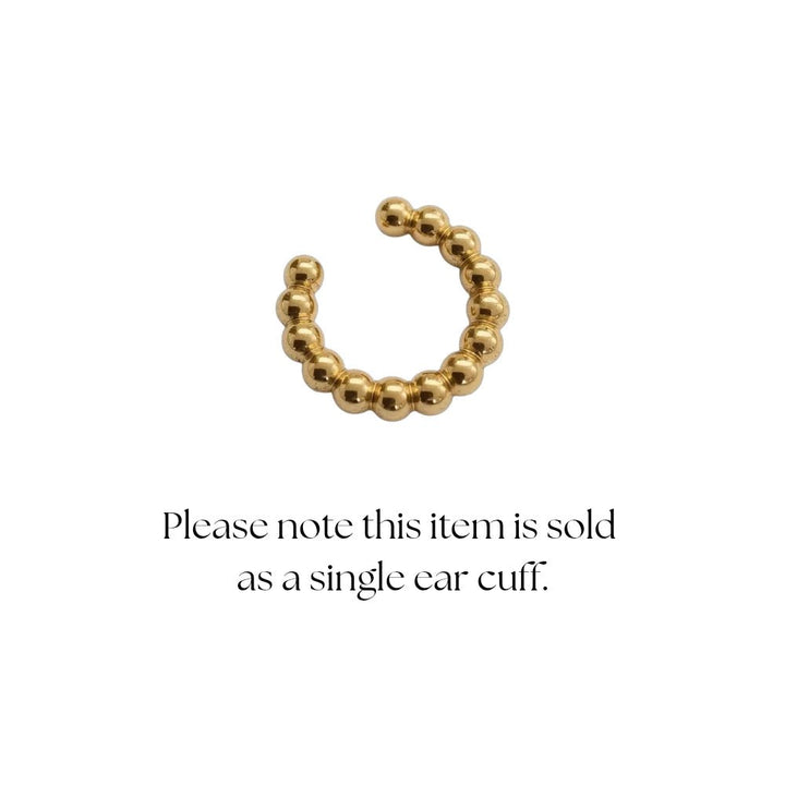 Mococo Essentials Gold Beaded Single Ear Cuff - MococoMococoMOCEGE007Earrings