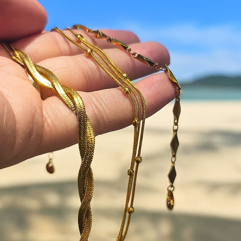 Mococo Essentials Gold Braided Chain Braclelet - MococoMococoMOCEGB009Bracelet