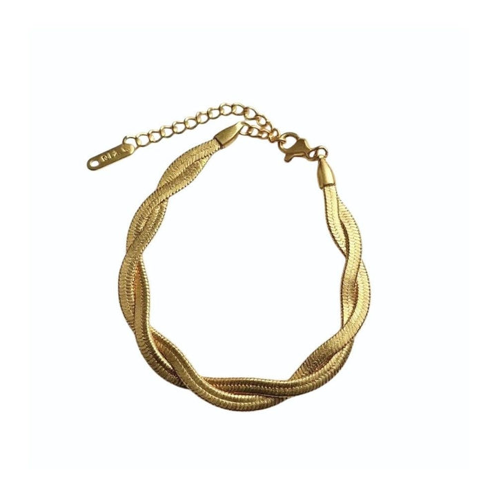 Mococo Essentials Gold Braided Chain Braclelet - MococoMococoMOCEGB009Bracelet