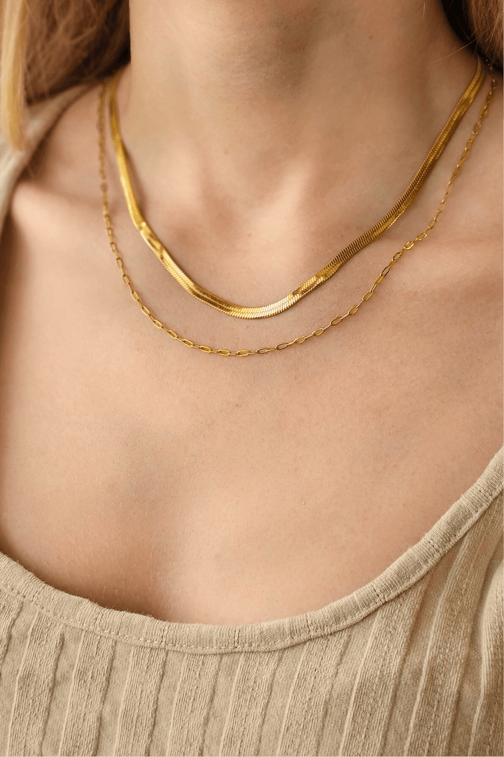 Mococo Essentials Gold Double Stacking Necklace - MococoMococoMOCEGN004Necklaces