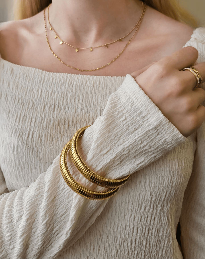 Mococo Essentials Gold Flexi Bracelet - MococoMococoMOCEGB005Bracelets