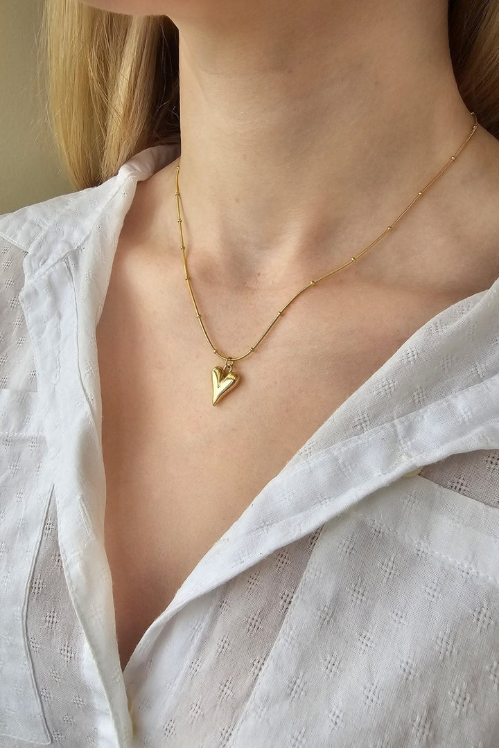 Mococo Essentials Gold Heart Necklace - MococoMococoMOCEGN001Necklaces