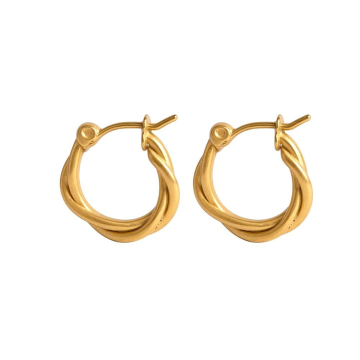 Mococo Essentials Gold Intertwine Hoop Earrings - MococoMococoMOCEGE016Earrings