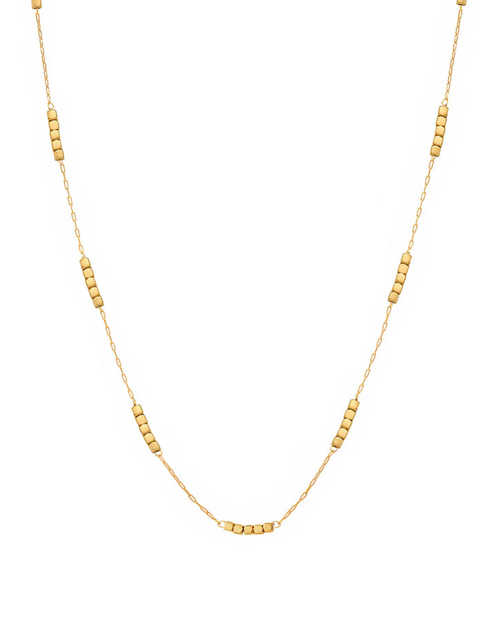 Mococo Essentials Gold Mini Cube Necklace - MococoMococoMOCEGN008Necklace