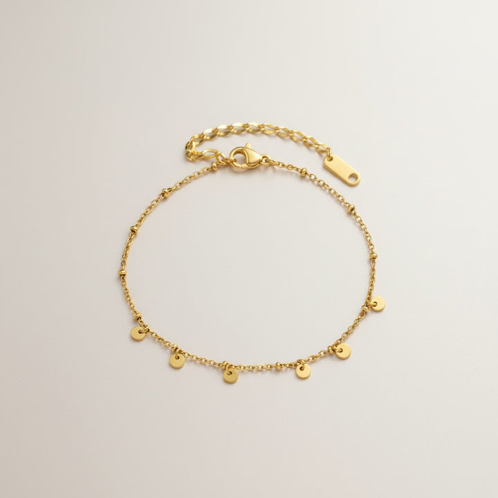 Mococo  Gold Mini Disc Charm Anklet