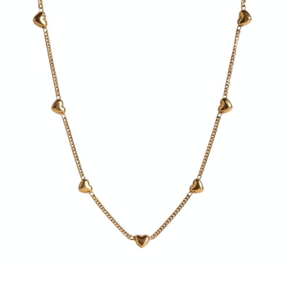 Mococo Essentials Gold Mini Heart Chain Necklace - MococoMococoMOCEGN013Necklace