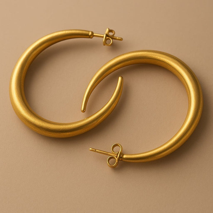 Mococo Essentials Gold Statement Hoop Earrings - MococoMococoMOCEGE012Earrings