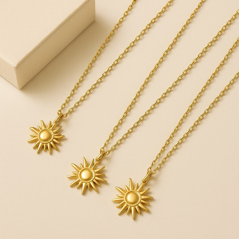 Mococo Essentials Gold Sunburst Necklace - MococoMococoMOCEGN012Necklace