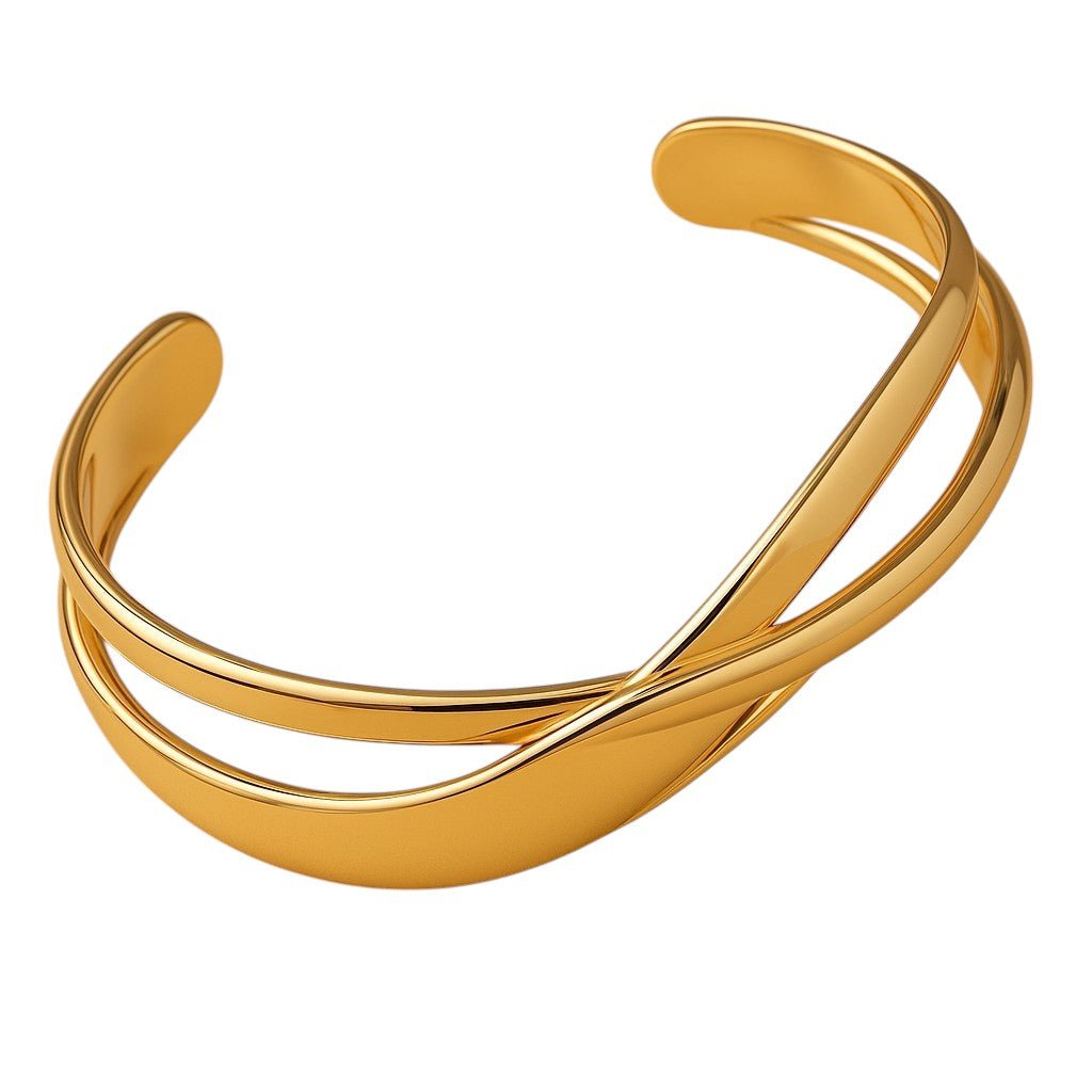 Mococo Essentials Gold Twist Bangle - MococoMococoMOCEGB012Bracelet