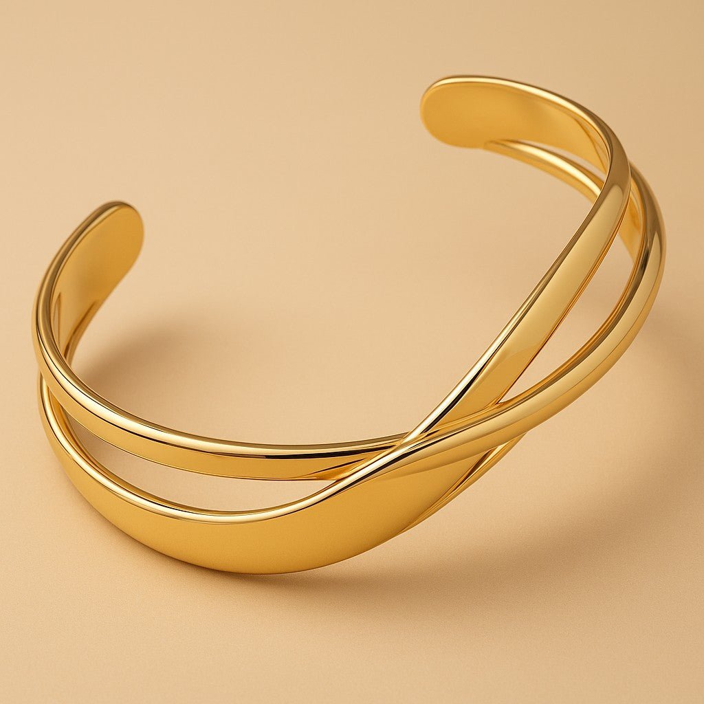 Mococo Essentials Gold Twist Bangle - MococoMococoMOCEGB012Bracelet
