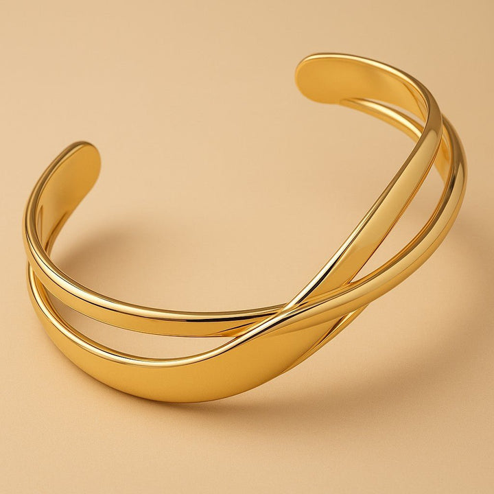 Mococo Essentials Gold Twist Bangle - MococoMococoMOCEGB012Bracelet