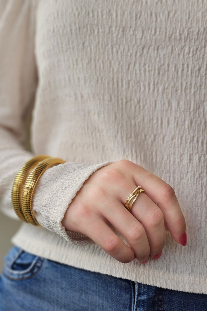 Mococo Essentials Gold Twist Ring - MococoMococoMOCEGR001Rings