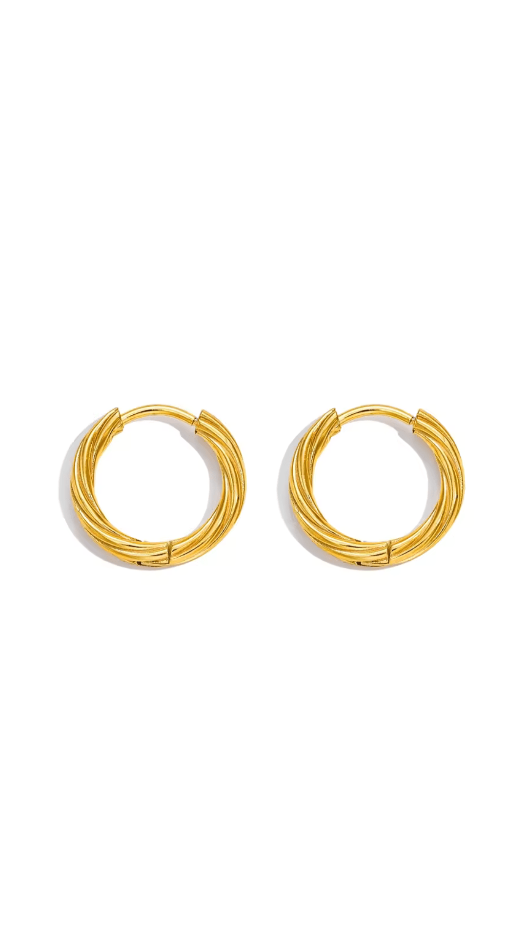 Mococo Essentials Gold Twisted Hoop Earrings - MococoMococoMOCEGE004Earrings