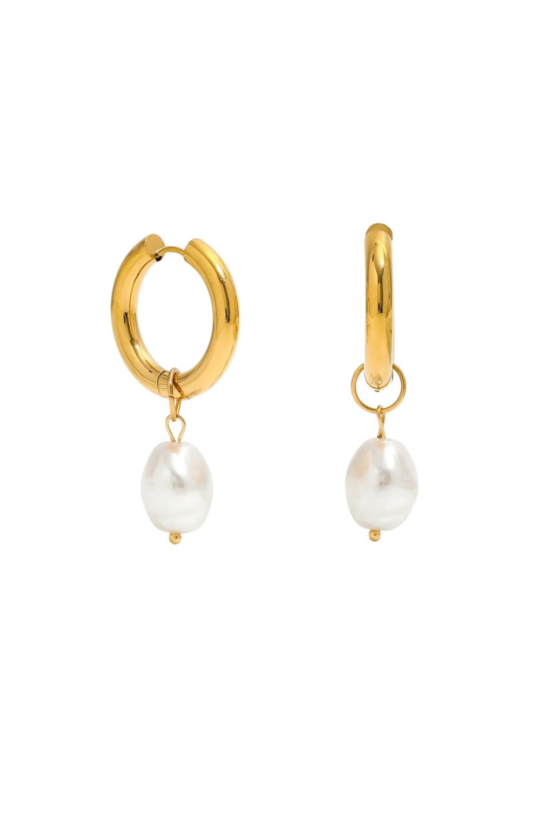 Mococo Essentials Gold Two - Way Hoop Earrings - MococoMococoMOCEGE006Earrings
