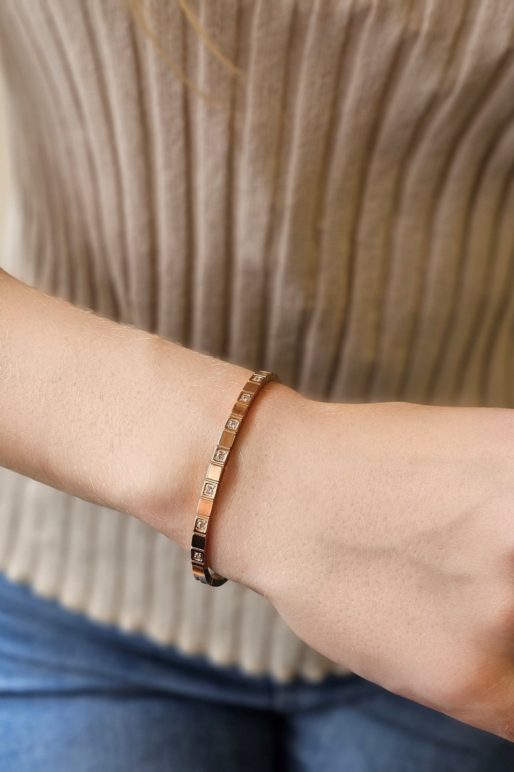 Mococo Essentials Rose Gold Sparkle Bangle - MococoMococoMOCERB001Bracelets