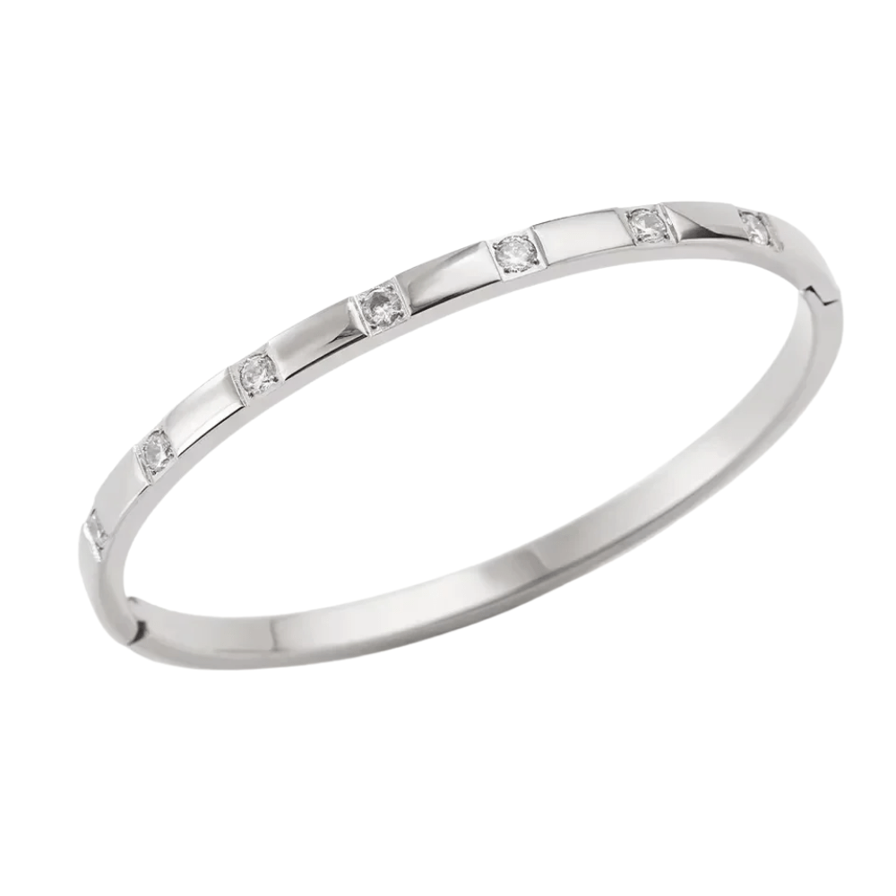 Mococo Essentials Silver CZ Stud Bangle - MococoMococoMOCESBAN03Bracelets