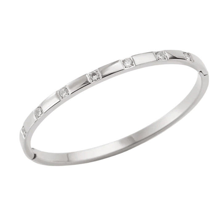Mococo Essentials Silver CZ Stud Bangle - MococoMococoMOCESBAN03Bracelets
