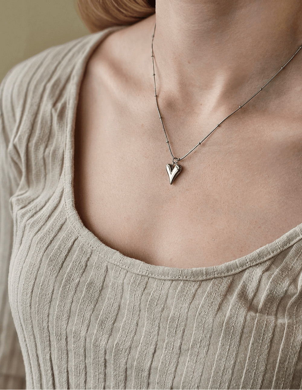 Mococo Essentials Silver Heart Necklace - MococoMococoMOCESN001Necklaces