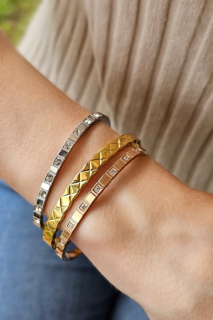 Mococo Essentials Silver Sparkle Bangle - MococoMococoMOCESB002Bracelets