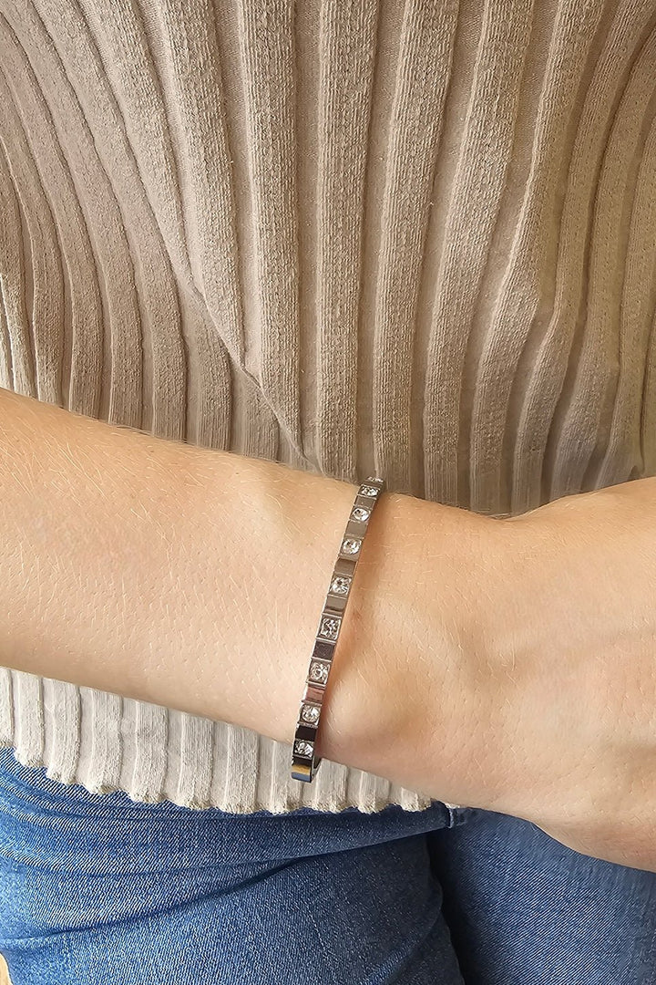 Mococo Essentials Silver Sparkle Bangle - MococoMococoMOCESB002Bracelets