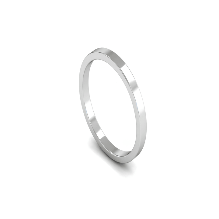 Mococo Fine 18ct White Gold 2mm Flat Wedding Ring - MococoMococo Wedding RingsWAL2004MGRings