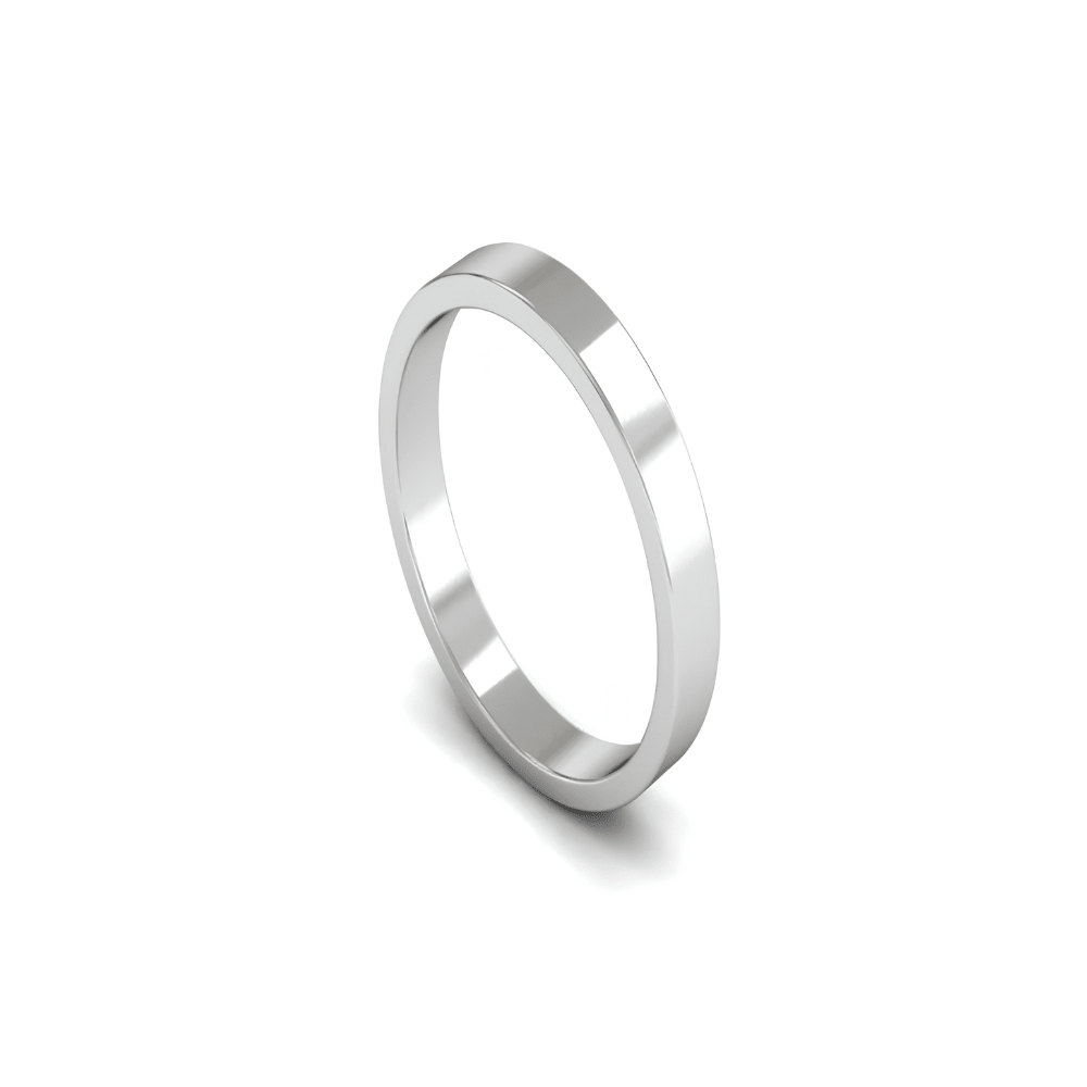 Mococo Fine 18ct White Gold 3mm Flat Wedding Ring - MococoMococo Wedding RingsWAL3004MGRings