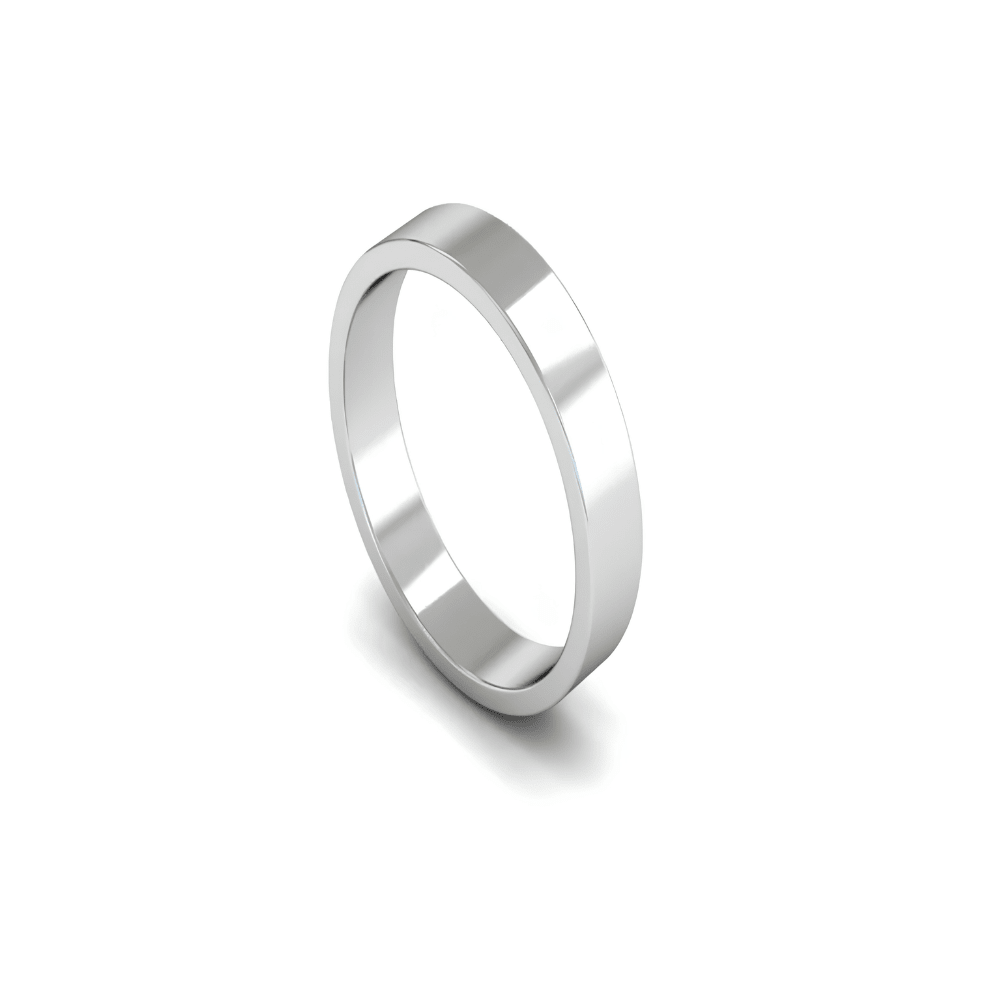 Mococo Fine 18ct White Gold 4mm Flat Wedding Ring - MococoMococo Wedding RingsWAL4004MGRings