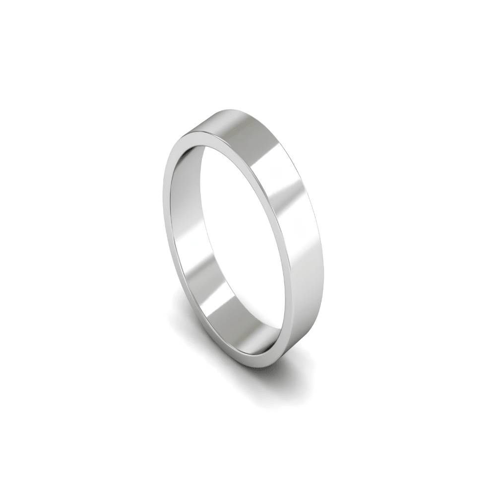 Mococo Fine 18ct White Gold 5mm Flat Wedding Ring - MococoMococo Wedding RingsWAL5004MGRings