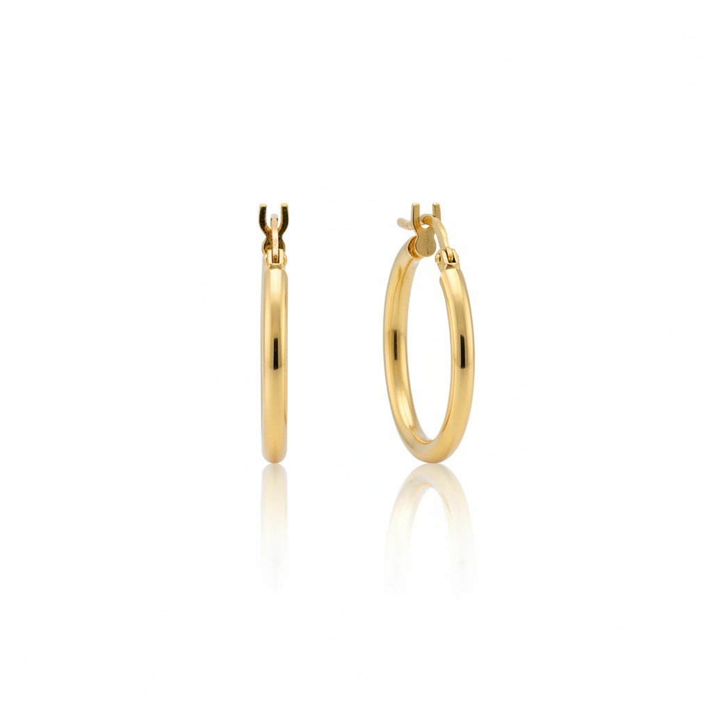 Mococo Fine 9ct Solid Gold Plain Hoop Earrings - MococoMococo GoldMOCSG012