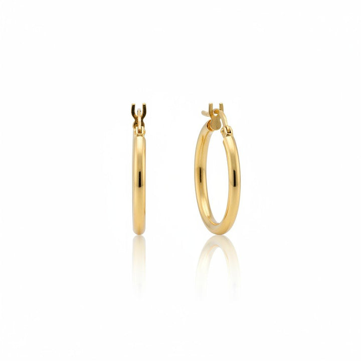Mococo Fine 9ct Solid Gold Plain Hoop Earrings - MococoMococo GoldMOCSG012