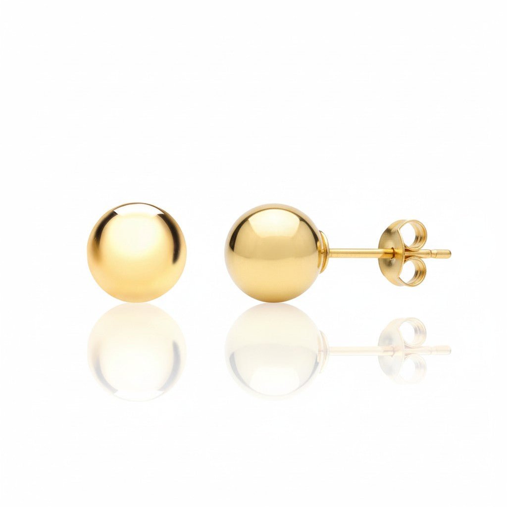 Mococo Fine 9ct Solid Gold Polished Ball Stud Earrings - MococoMococo GoldMOCSG014Earrings