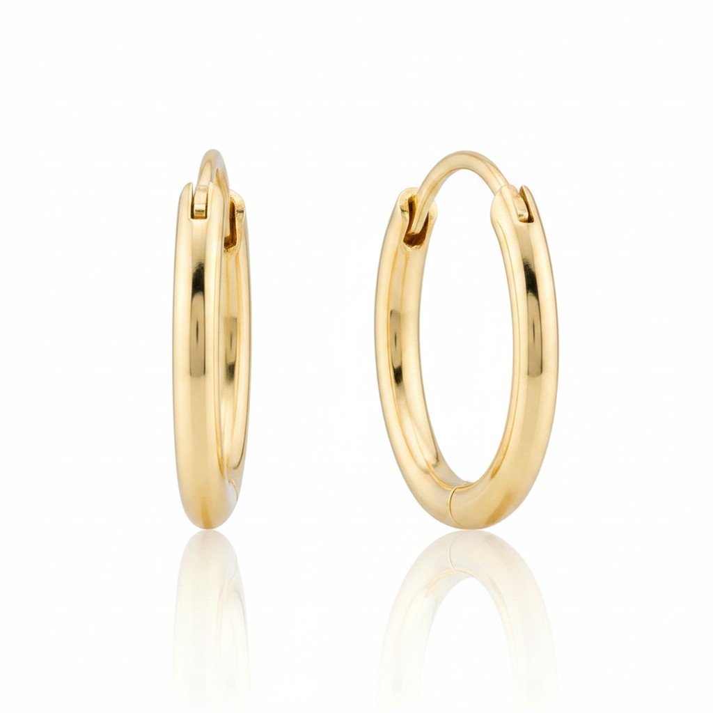Mococo Fine 9ct Solid Gold Tube 13mm Sleeper Hoop Earrings - MococoMococo GoldMOCSG010Earrings