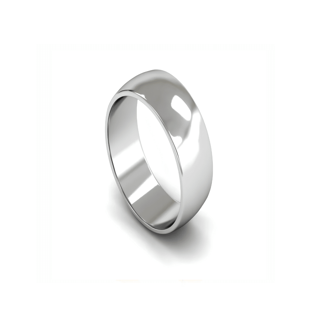 Mococo Fine 9ct White Gold 10mm D-Shaped Wedding Ring - MococoMococo Wedding RingsWDL10002MGRings