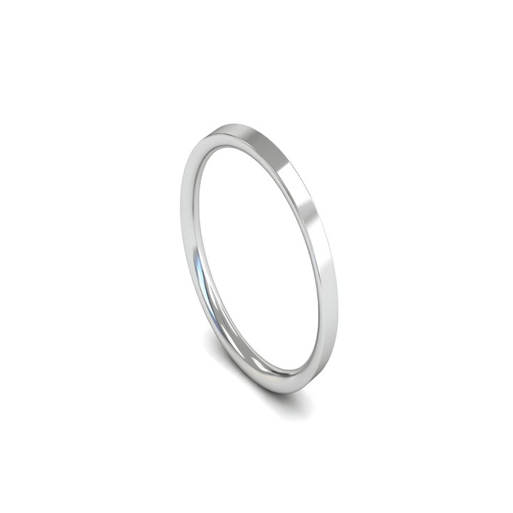 Mococo Fine 9ct White Gold 2mm Flat Court Wedding Ring - MococoMococo Wedding RingsWCL2002MGRings