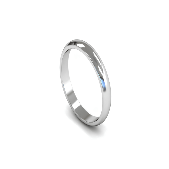 Mococo Fine 9ct White Gold 3mm D-Shaped Wedding Ring - MococoMococo Wedding RingsWDL3002MGRings