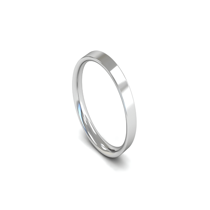 Mococo Fine 9ct White Gold 3mm Flat Court Wedding Ring - MococoMococo Wedding RingsWCL3002MGRings