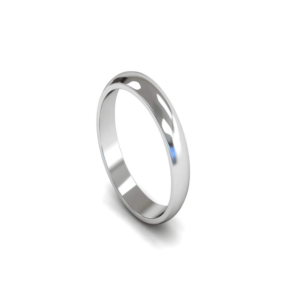 Mococo Fine 9ct White Gold 4mm D-Shaped Wedding Ring - MococoMococo Wedding RingsWDL4002MGRings