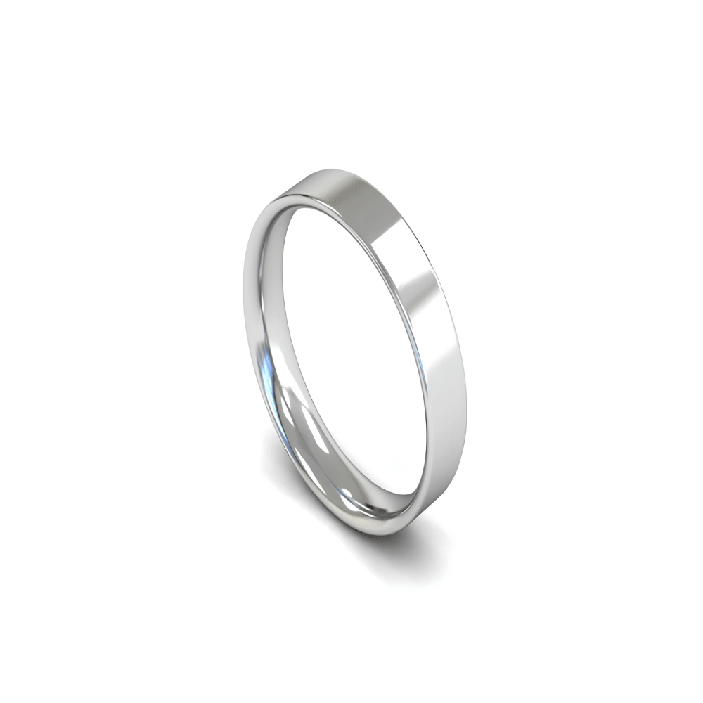 Mococo Fine 9ct White Gold 4mm Flat Court Wedding Ring - MococoMococo Wedding RingsWCL4002MGRings