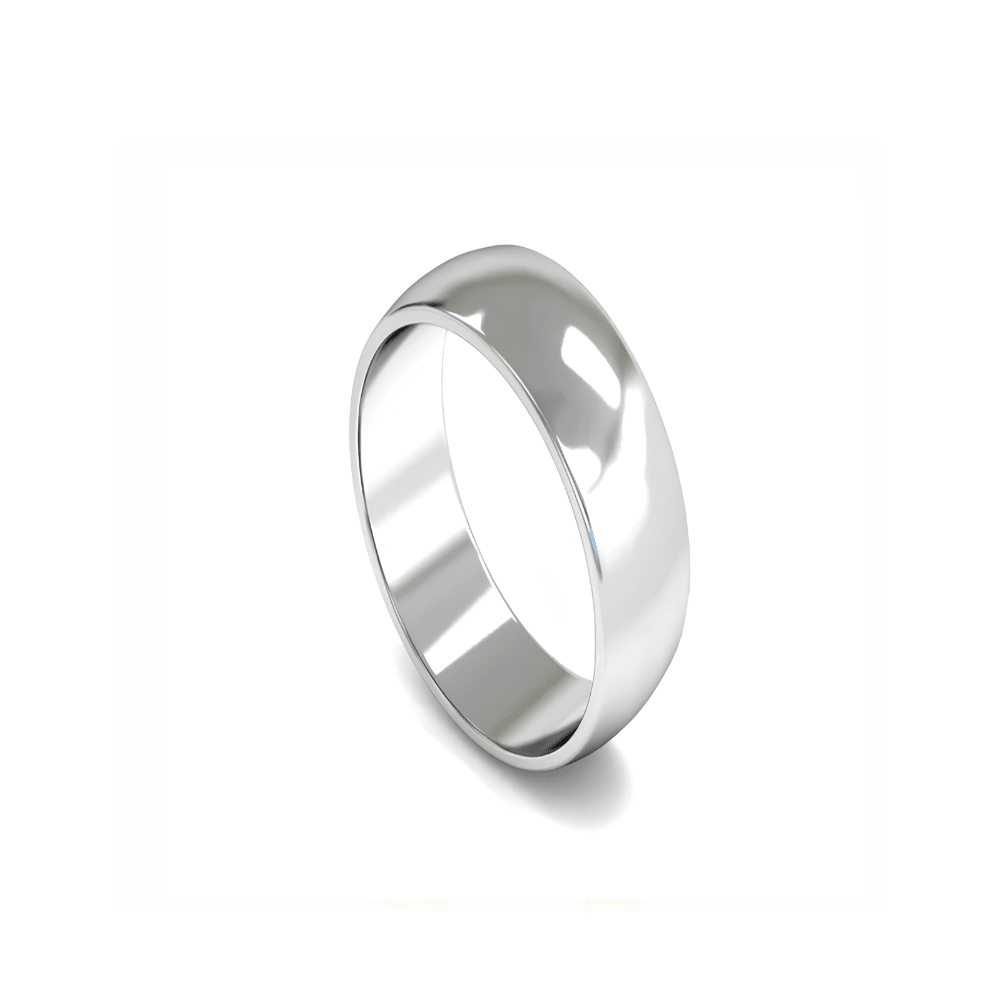 Mococo Fine 9ct White Gold 7mm D-Shaped Wedding Ring - MococoMococo Wedding RingsWDL7002MGRings